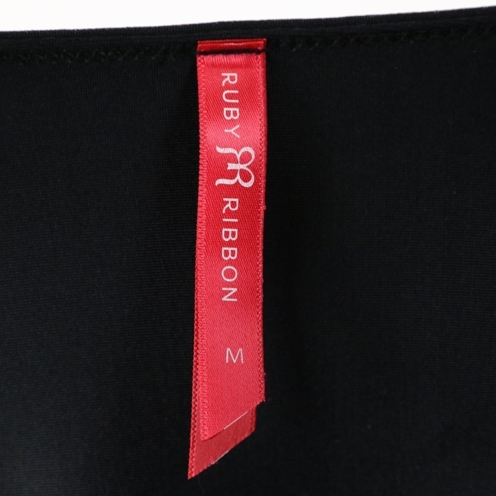 Ruby Ribbons Black Mini Dress with Mesh - Picture 6 of 7